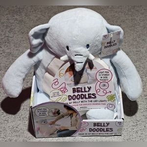 NEW Belly Doodle Blue Elephant 11" Plush with LED Pen